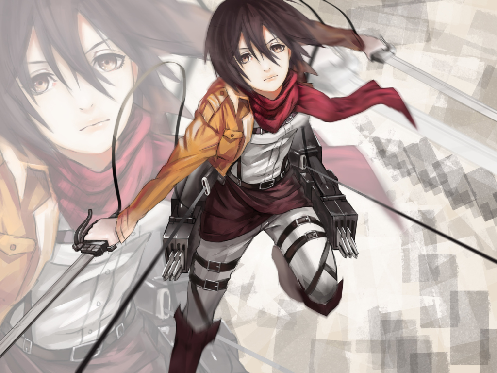 Das Mikasa Ackerman - Shingeki no Kyojin Wallpaper 1024x768