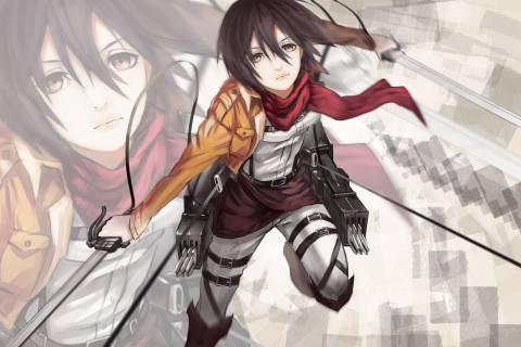 Fondo de pantalla Mikasa Ackerman - Shingeki no Kyojin 480x320