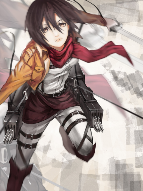 Screenshot №1 pro téma Mikasa Ackerman - Shingeki no Kyojin 480x640