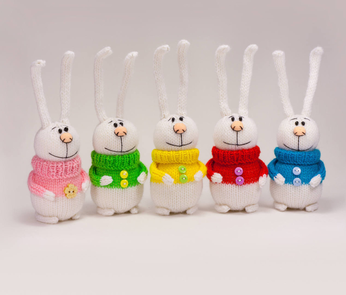 Funny Knitted Bunnies wallpaper 1200x1024
