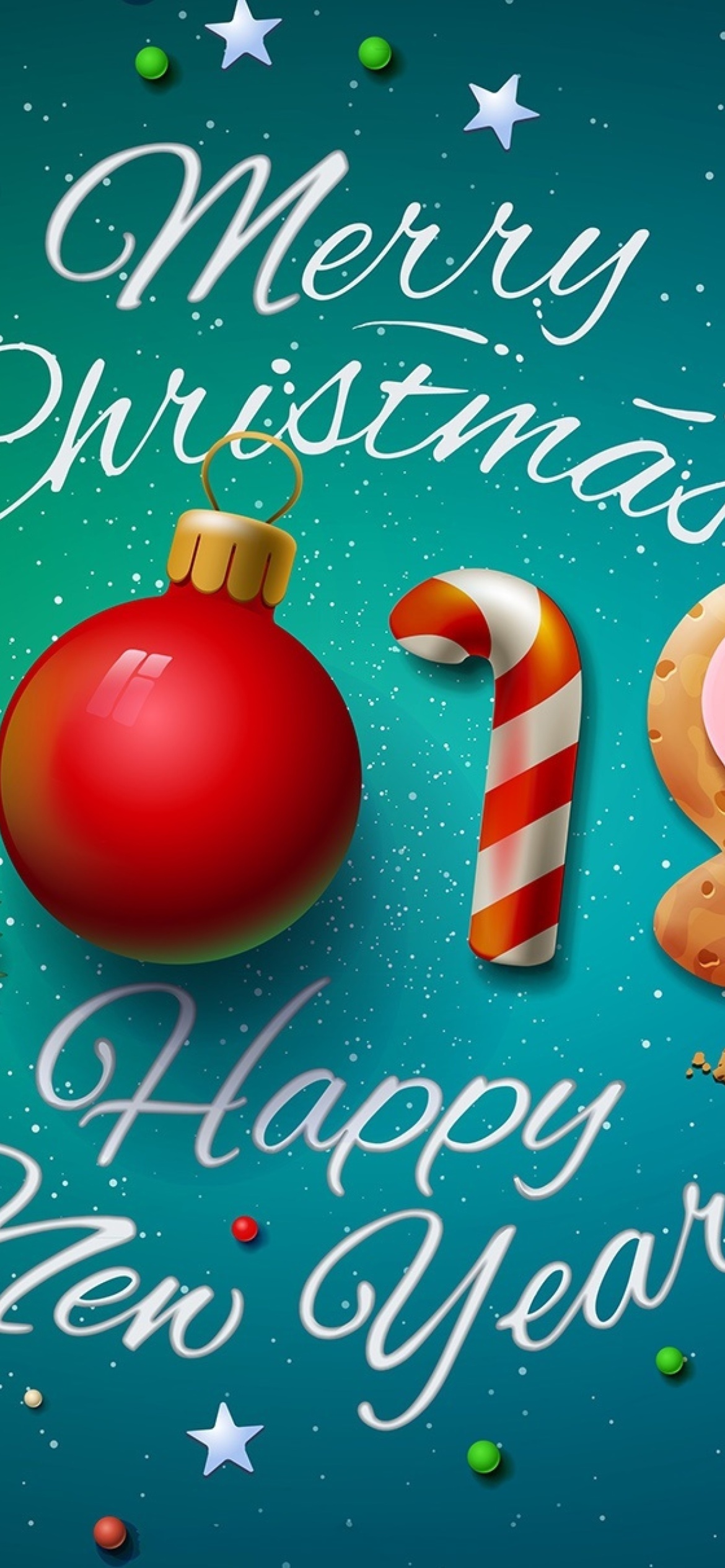 Das Merry Christmas and Happy New Year 2019 Wallpaper 1170x2532