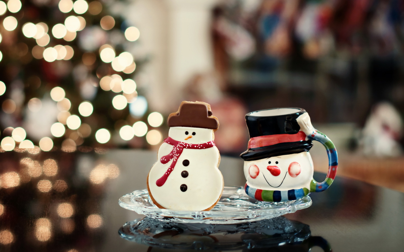 Обои Christmas Snowman 1680x1050