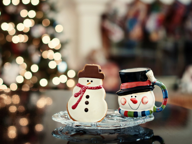 Обои Christmas Snowman 640x480