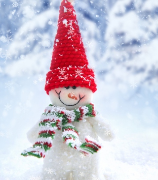 Kostenloses Cute Snowman Red Hat Wallpaper für Nokia X6