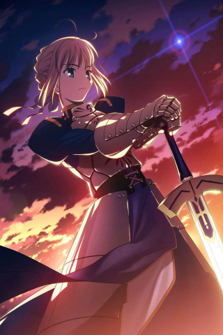 Saber from Fate/stay night wallpaper 320x480