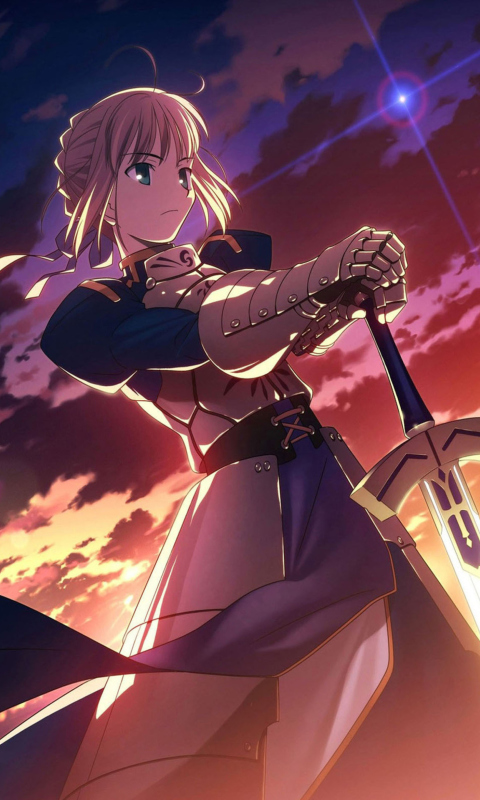 Saber from Fate/stay night wallpaper 480x800