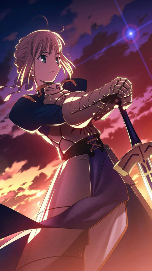 Saber from Fate/stay night wallpaper 640x1136