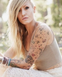 Blonde Model With Tattoes wallpaper 128x160