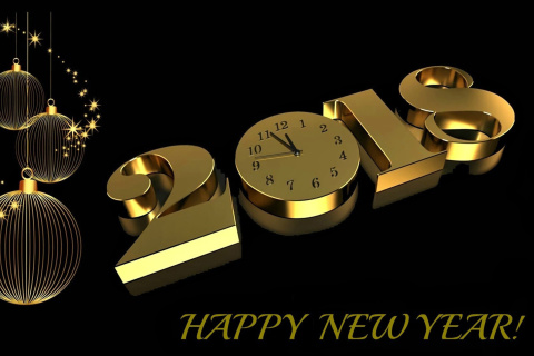 Обои Happy New Year 2018 Greetings Card 480x320