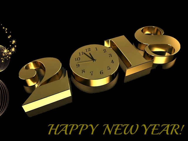 Sfondi Happy New Year 2018 Greetings Card 640x480