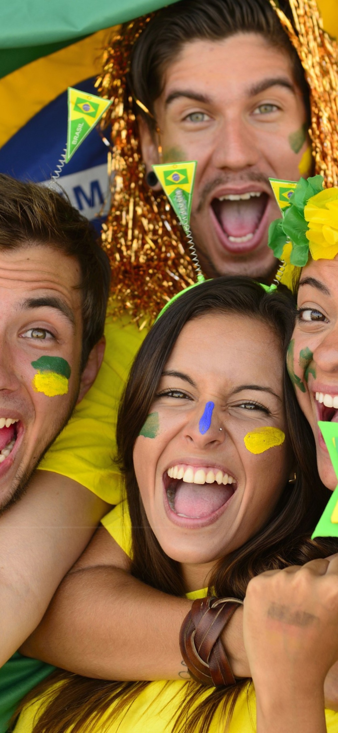 Das Brazil FIFA Football Fans Wallpaper 1170x2532