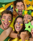 Das Brazil FIFA Football Fans Wallpaper 128x160