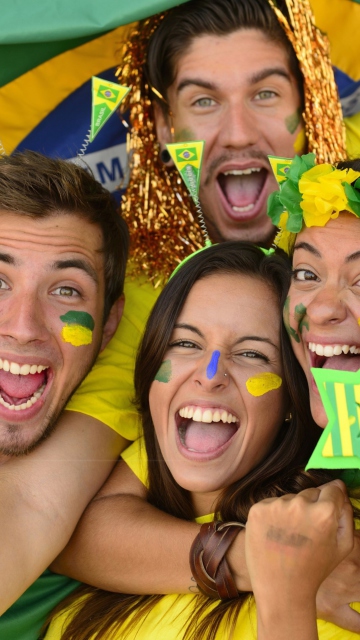 Das Brazil FIFA Football Fans Wallpaper 360x640