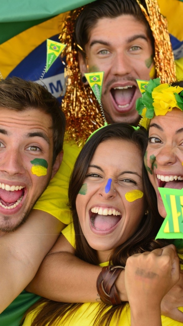 Brazil FIFA Football Fans wallpaper 360x640