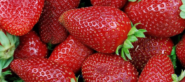 Strawberries wallpaper 720x320