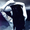 Sfondi Girl With Black Tattoo 128x128