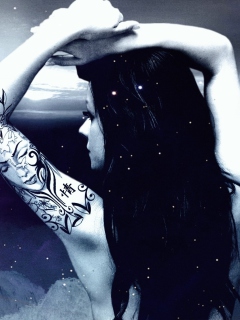 Girl With Black Tattoo screenshot #1 240x320