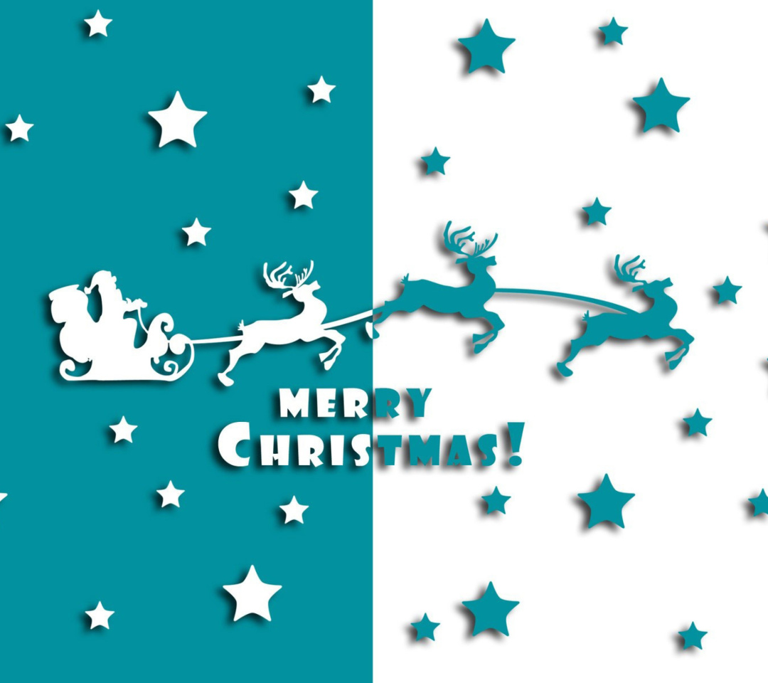 Merry christmas, Santa Claus on deer Illustration wallpaper 1080x960