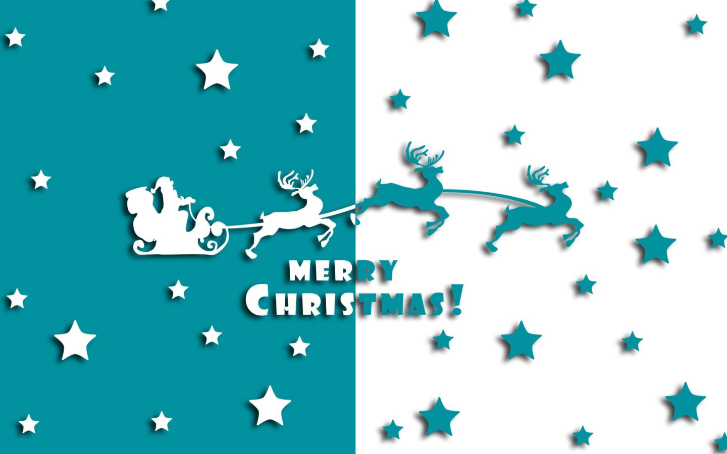 Screenshot №1 pro téma Merry christmas, Santa Claus on deer Illustration 1440x900