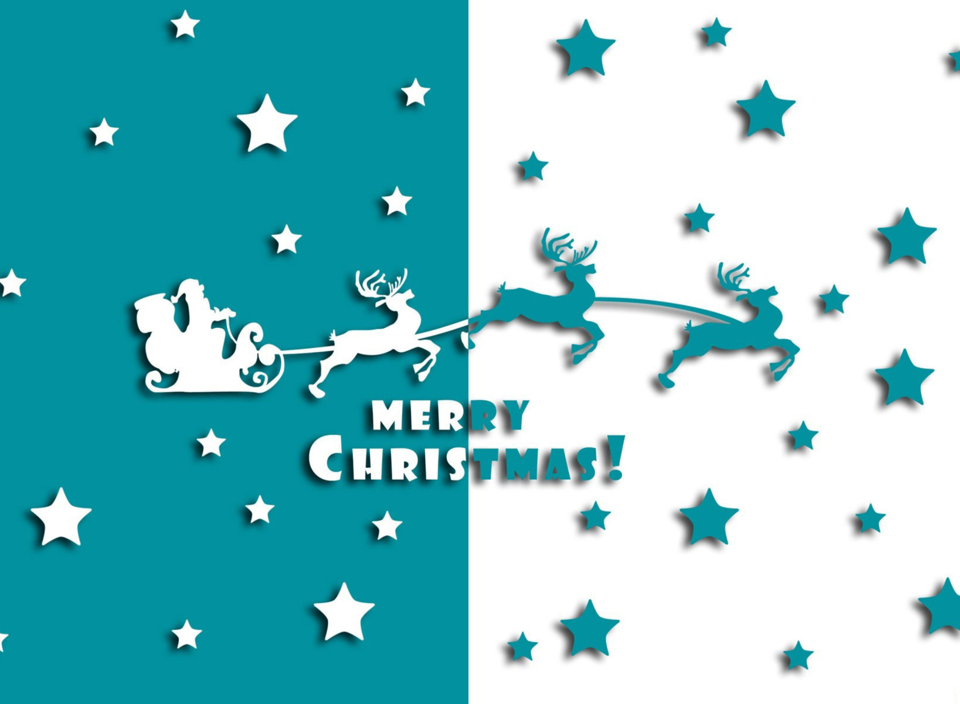 Merry christmas, Santa Claus on deer Illustration screenshot #1 1920x1408