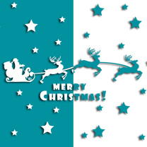 Das Merry christmas, Santa Claus on deer Illustration Wallpaper 208x208