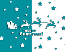 Fondo de pantalla Merry christmas, Santa Claus on deer Illustration 220x176