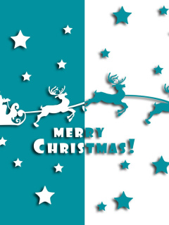Das Merry christmas, Santa Claus on deer Illustration Wallpaper 240x320