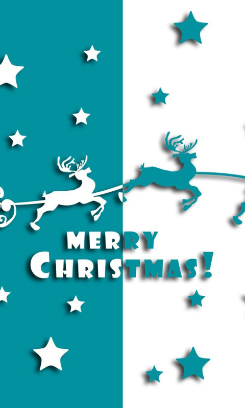 Sfondi Merry christmas, Santa Claus on deer Illustration 480x800