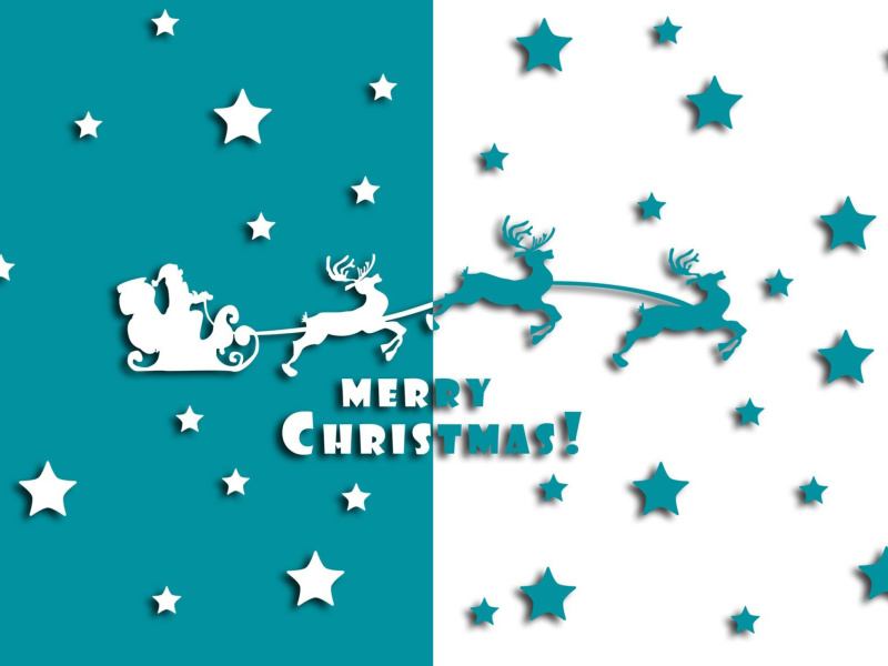 Sfondi Merry christmas, Santa Claus on deer Illustration 800x600