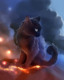 Fondo de pantalla Kitten in Clouds 128x160