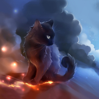 Kitten in Clouds - Obrázkek zdarma pro iPad