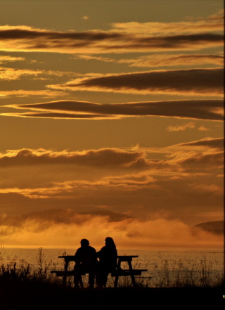 Sunset For Couple papel de parede para celular para iPhone 4S