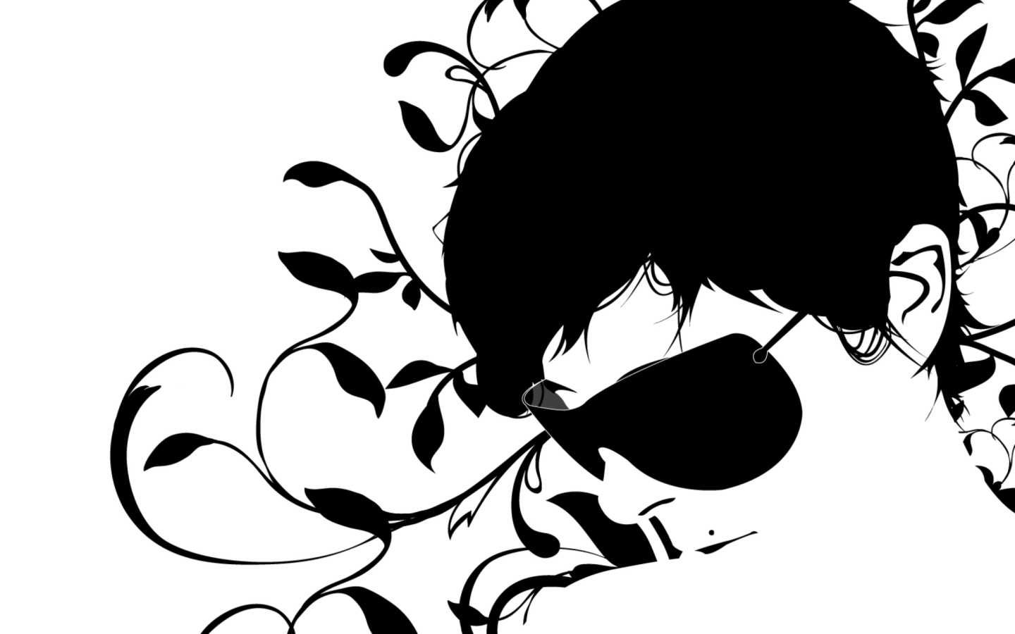 Black And White Abstract Face wallpaper 1440x900