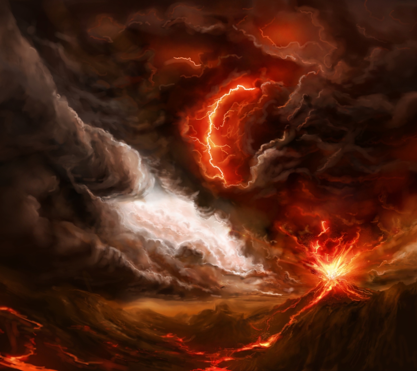 Fondo de pantalla Lava And Volcano 1440x1280
