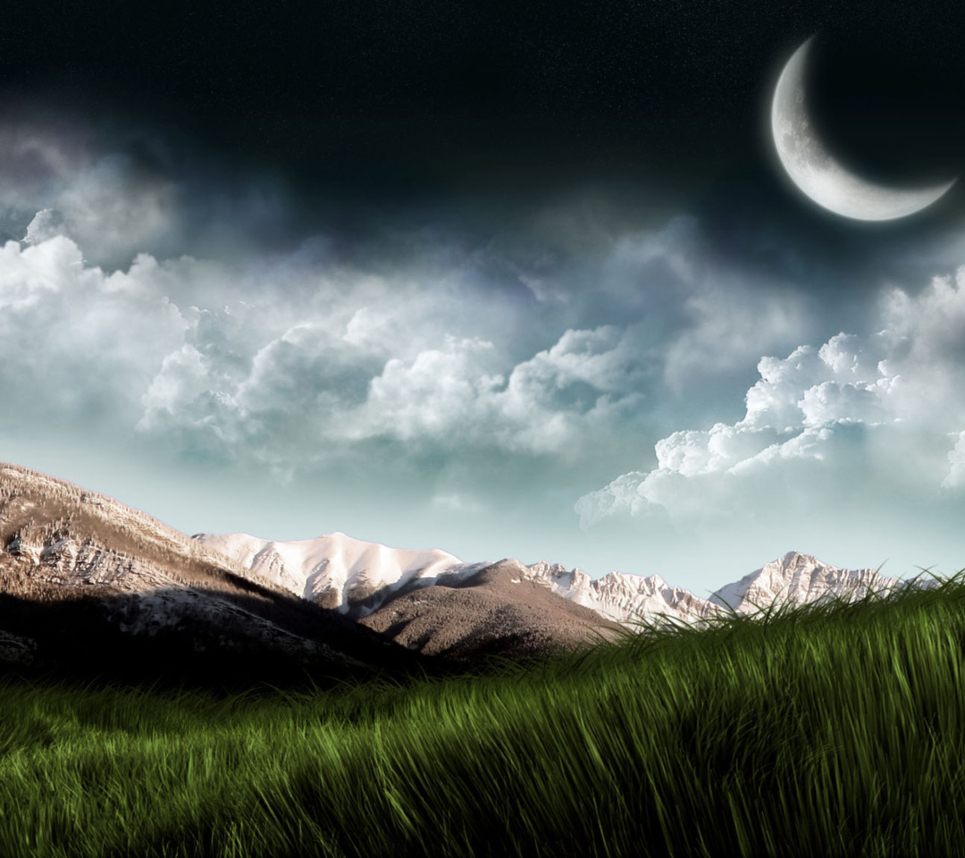 3D Moon Landscape Photography wallpaper 1080x960