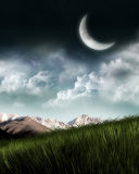 Fondo de pantalla 3D Moon Landscape Photography 128x160