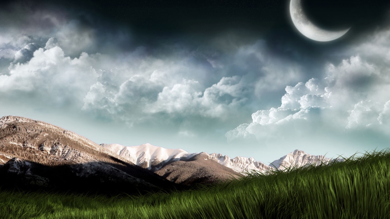 Screenshot №1 pro téma 3D Moon Landscape Photography 1366x768