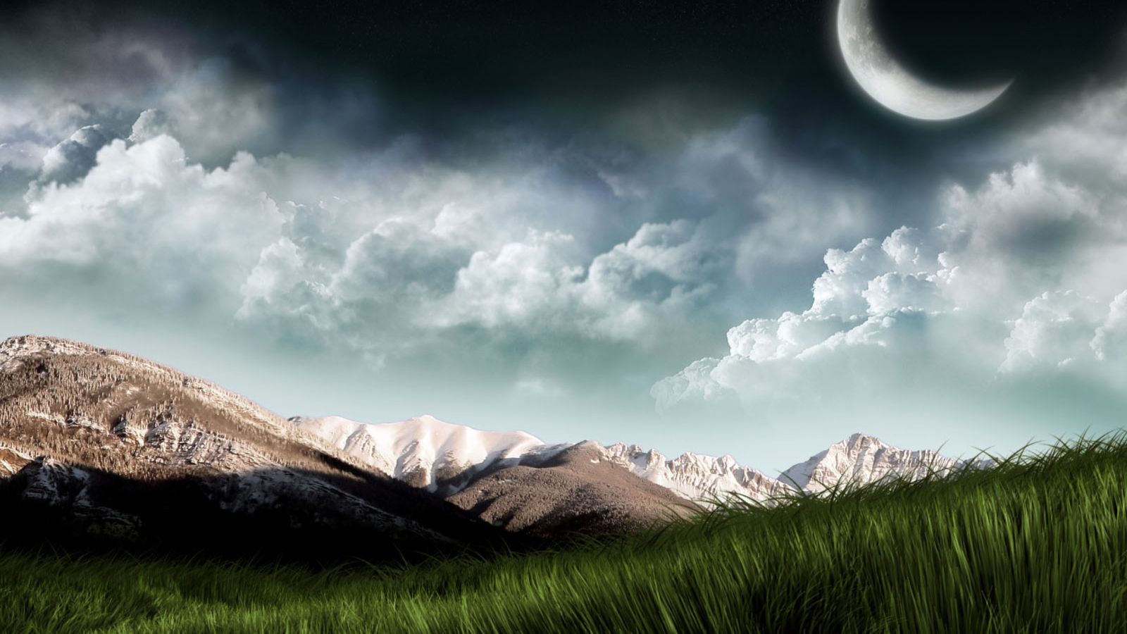 3D Moon Landscape Photography wallpaper 1600x900