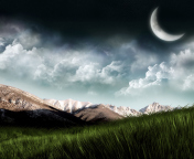 Sfondi 3D Moon Landscape Photography 176x144