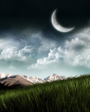 Das 3D Moon Landscape Photography Wallpaper 176x220