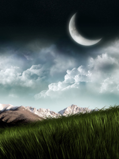 Das 3D Moon Landscape Photography Wallpaper 240x320