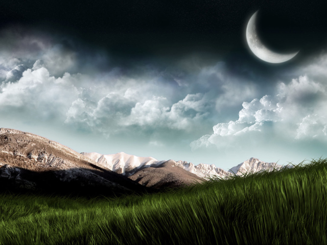 Das 3D Moon Landscape Photography Wallpaper 640x480