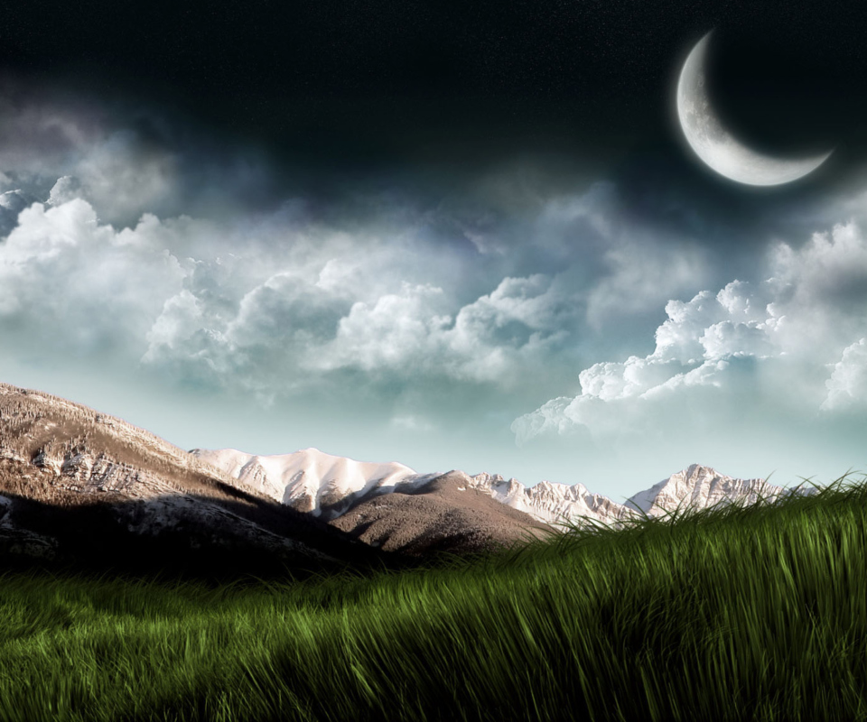 Das 3D Moon Landscape Photography Wallpaper 960x800