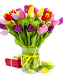 Das Tulips Bouquet and Gift Wallpaper 128x160