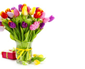 Das Tulips Bouquet and Gift Wallpaper 176x144