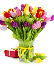 Tulips Bouquet and Gift wallpaper 176x220