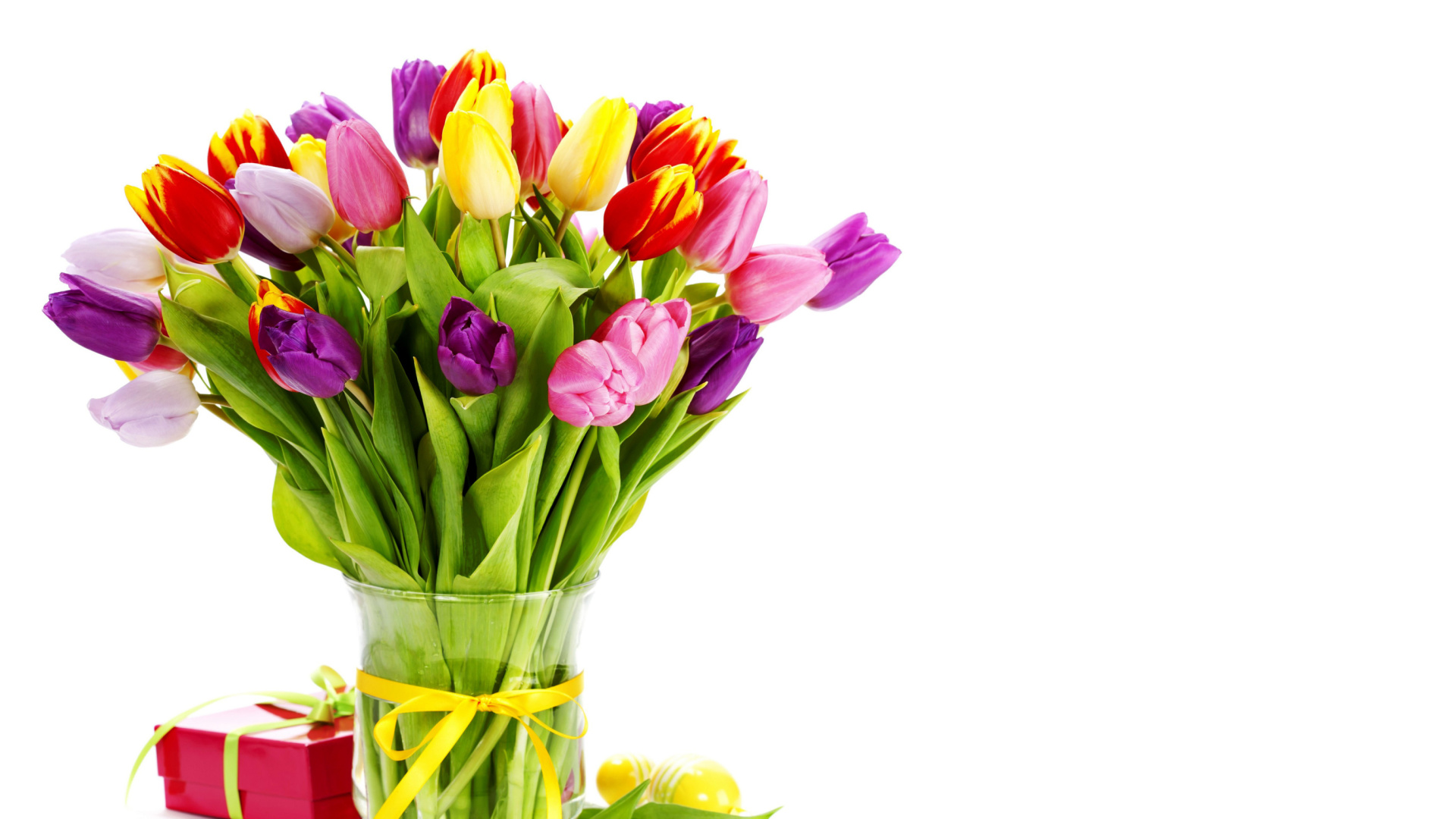 Tulips Bouquet and Gift wallpaper 1920x1080