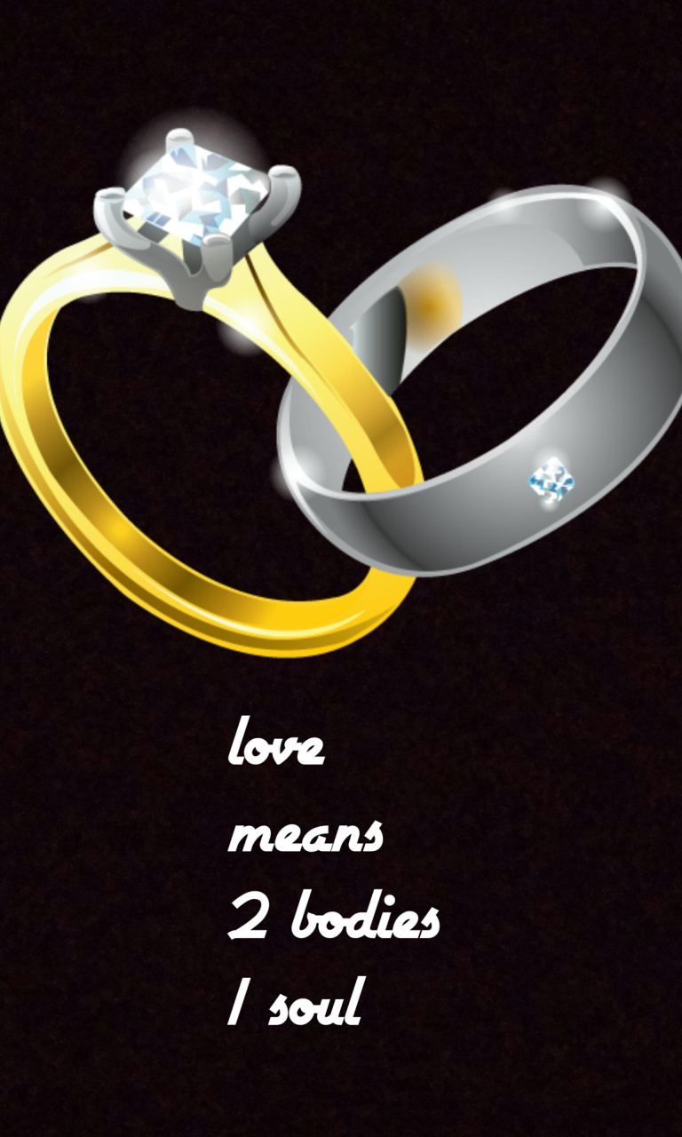 Обои Love Rings 768x1280