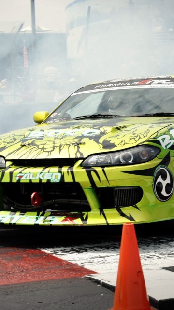 Fondo de pantalla Nissan Sport Car Drift 360x640