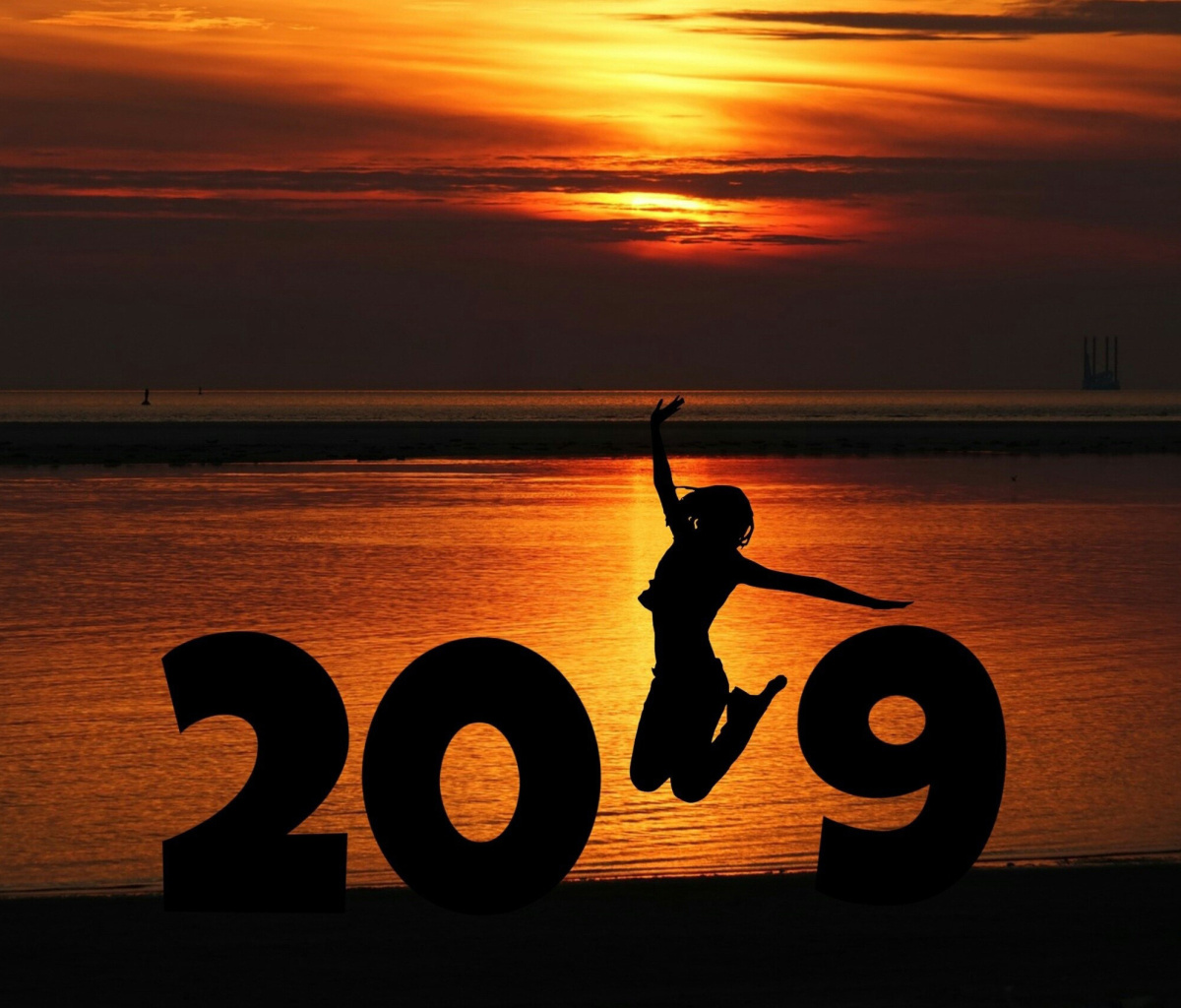 Das 2019 New Year Sunset Wallpaper 1200x1024